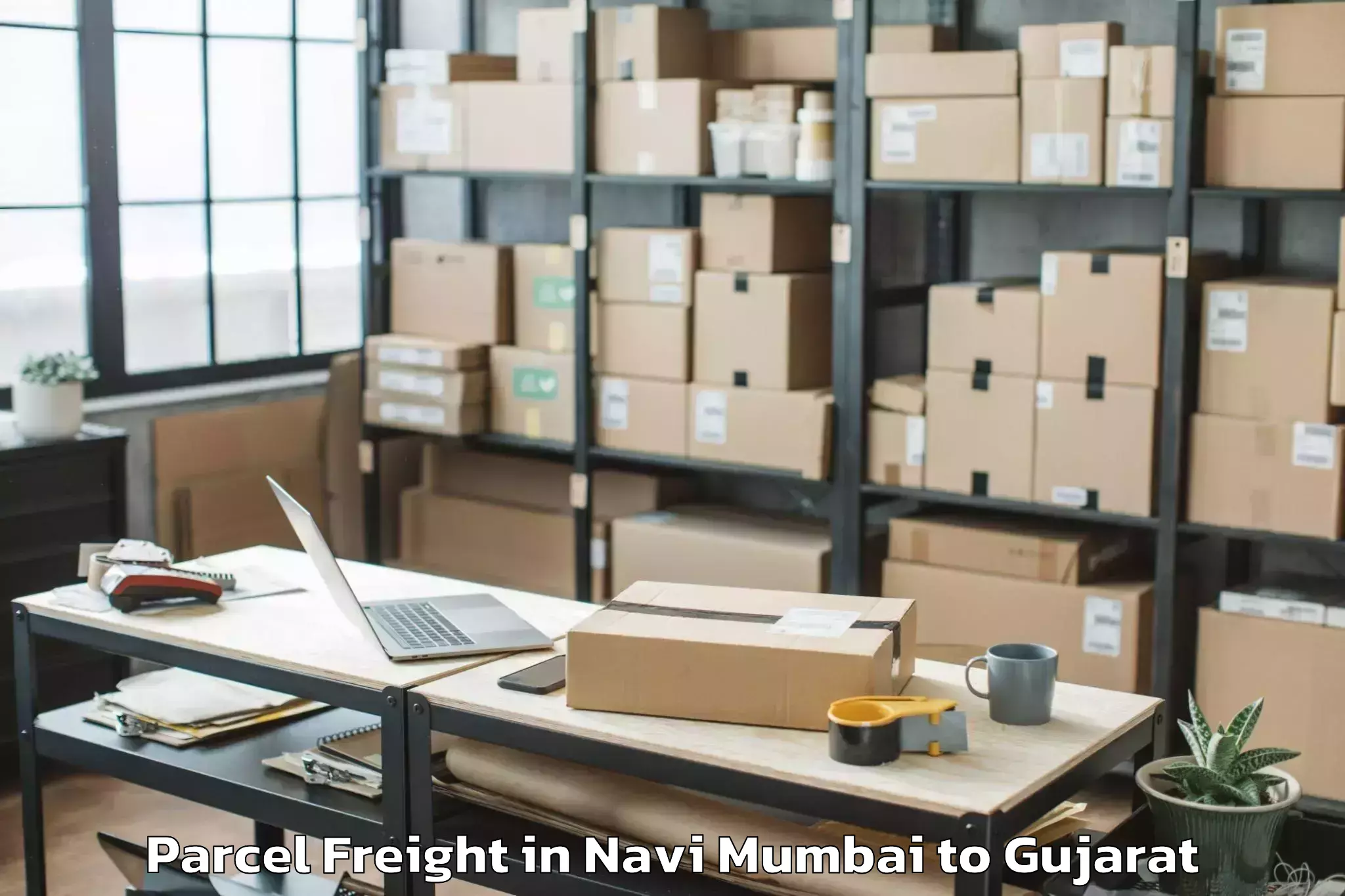 Book Your Navi Mumbai to Shivrajpur Parcel Freight Today